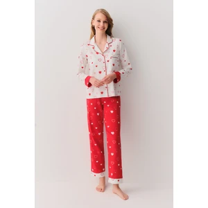 Love Gömlek Yaka Pijama Takımı