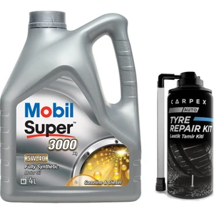 Super 3000 X1 5W40 Motor Yağı 4 lt ( Üretim Yılı: 2023 ) + Miro Lastik Tamir Kiti