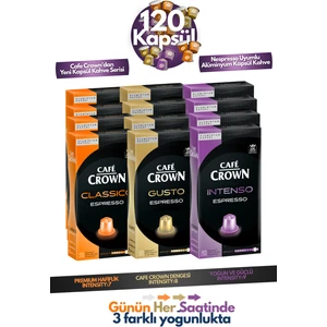 Cafe Crown 120'LI Kapsül Kahve Nespresso Uyumlu Mega Paket - 120 Al 60 Öde!