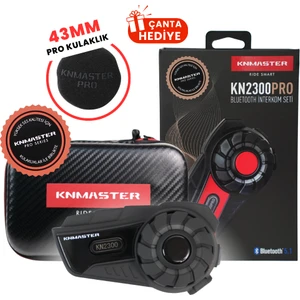 KN2300 Motosiklet Kask İnterkom Bluetooth Intercom Kulaklık Seti Siyah