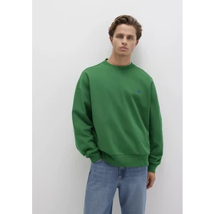 Silikon Logo Baskılı Yeşil Bisiklet Yaka Sweatshirt 0S10415-85916