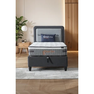 Cennet Yatak Gisele Tek Kişilik Sandıklı Baza + Full Ortopedik Antibakteriyel Pedli Yatak + Başlık 3 lü Set