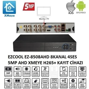 EZ-8508AHD 8 Kanal 5MP 4ses 1hdd Xmeye XVR