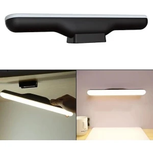 CT-5249 6W Martı Siyah LED Aplik Şarjlı Dokunmatik 3 Işık Mod Lamba Kablosuz Mıknatıslı