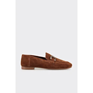 Kahve Deri Kadın Loafer