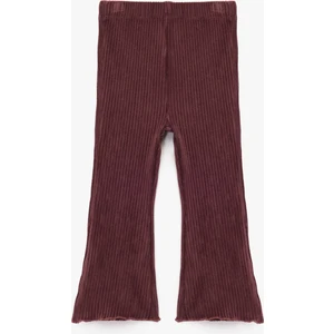 Pamuklu  Beli Lastikli Ispanyol Paça Basic Kadife Tayt