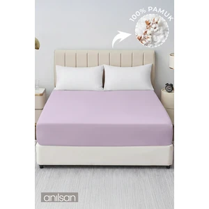 Düz Lila Lastikli Ranforce Çarşaf  %100 Pamuk Tek/Çift Kişilik Ev, Otel Çarşafı