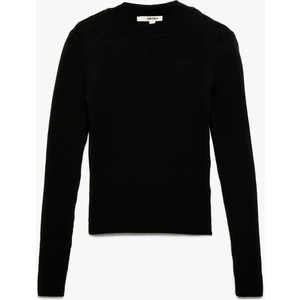 Hafif Dik Yaka Uzun Kollu Triko Kazak