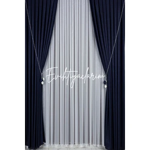 Petek Üstü Titi Bambu Ütü Istemez Salon ve Misafir Odalara Uygun Tül Perde 1 x 2 Seyrek Pileli