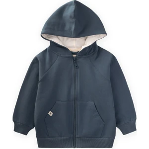 Kapşonlu Fermuarlı Hırka 1-14 Yaş Lacivert