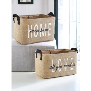 2'li Set Jüt, Dolap Içi Çamaşır Çocuk Odası Oyuncak Düzenleyici Katlanır, Saklama Sepeti Organizer