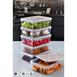 Nandy Home 6'lı Set Freshbox Mikrodalga ve Difrize Uygun Saklama Kabı Set 3
