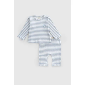 Organik Pamuklu Kaşkorse Modal Mavi Bebek Takımı