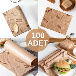 100 Adet Kendinden Desenli Yağlı Kağıt