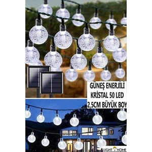 50 Ledli Kristal Beyaz 7m LED Yılbaşı Çam Ağaç Süsü 50 LED Kristal Beyaz Renk Süs Paketi