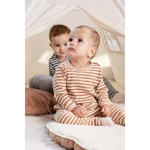 Organik Pamuklu Kaşkorse Modal Kahve Bebek Takımı