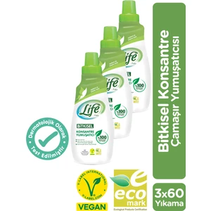 Life by Fakir Vegan Bitkisel Konsantre Çamaşır Yumuşatıcısı 1500 ml x 3 Adet