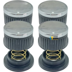 Kumtel Uyumlu Düğme 4 Lü Takımı Ankastre Set Üstü Ocak Düğmesi - Siyah (Yaylı) Görselle Eşleştirin