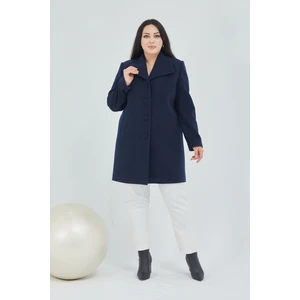 Kadın Büyük Beden  Mendil Yaka Kaban