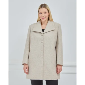 Kadın Büyük Beden  Mendil Yaka Kaban