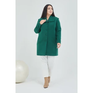 Kadın Büyük Beden  Mendil Yaka Kaban