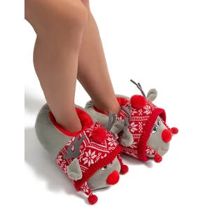 Anna Kadın Hayvanlı Panduf Gri 36/41