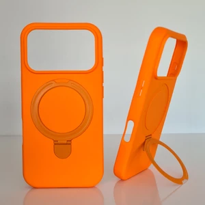 iPhone 17 Promax Magsafe ile Uyumlu Standlı Yumuşak Soft Mükemmel Manyetik Silikon Kılıf