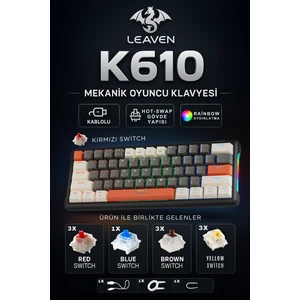 K610 Kablolu Mekanik Oyuncu Klavyesi Red Switch-61 Tuş Rgb-Hot Swap