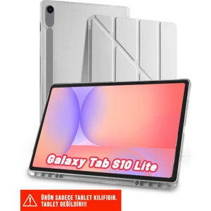 Samsung Galaxy Tab S10 Lite 10.9 Inch Uyumlu Tri-Folding Kalem Bölmeli Arkası Yumuşak Silikon Kılıf