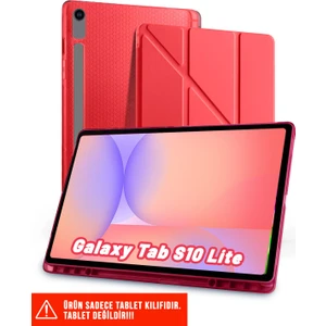 Samsung Galaxy Tab S10 Lite 10.9 Inch Uyumlu Tri-Folding Kalem Bölmeli Arkası Yumuşak Silikon Kılıf