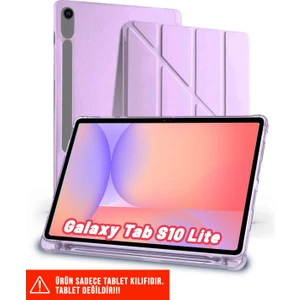 Samsung Galaxy Tab S10 Lite 10.9 Inch Uyumlu Tri-Folding Kalem Bölmeli Arkası Yumuşak Silikon Kılıf