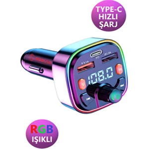 RM-738 Rgb Işıklı Bluetooth Mp3 Çalar Araç Cihazı Transmitter Araç Kit Cihazı