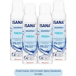 Ferah Kokulu 150 ml Kadın Sprey  Deodorant X4 Adet