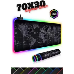 Rgb Mouse Pad LED Işıklı Dünya Baskılı Siyah Renk Gaming Mouse Pad 70X30CM