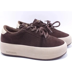 25K372 Kadın Içi Polarlı Günlük Spor Ayakkabı Kahve Süet