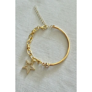 Kadın Bileklik 14K Renk Yarı Geçme Zirkon Yıldız Bileklik