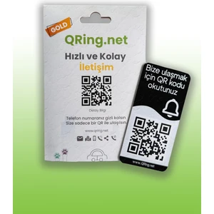 Qring.net, Qr Tag (Gold Paket) - Akıllı Qr Arama Etiketi (Telefon Numarasız Arama) (Gold Paket)