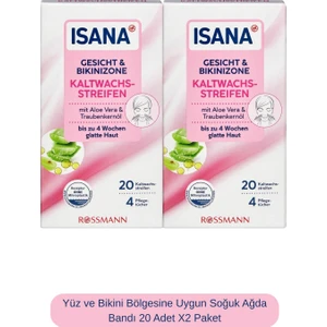 Yüz ve Bikini Bölgesine Uygun Soğuk Ağda Bandı 20 Adet X2 Paket