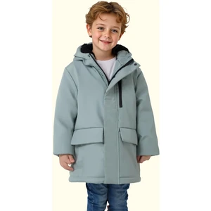 Spor Erkek Çocuk Kürklü Su Ve Rüzgar Geçirmez Kapüşonlu 3 Cep Mont & Kaban & Parka