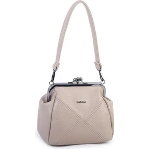 1423 Mini Vintage Burslu Klipsli Kadın Omuz ve Çapraz Çantası Kum