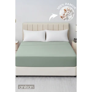 Düz Mint Yeşili Lastikli Ranforce Çarşaf  %100 Pamuk Tek/Çift Kişilik Ev, Otel Çarşafı