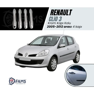 Fams Otomotiv Renault Clio 3 Hb Krom Kapı Kolu 4 Kapı 2005-2012 Paslanmaz Çelik