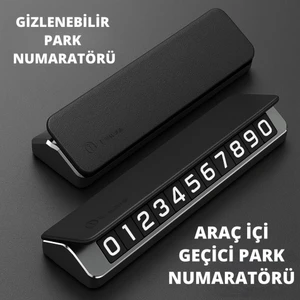 Deri ve Metal Araç Içi Geçici Park Telefon Numaratörü, Gizlenebilir Numaratör, Manyetik Numaralı