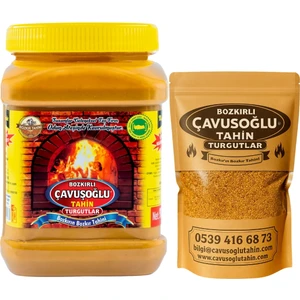Bozkırlı Çavuşoğlu Odun Ateşinde Kavrulmuş Kepeksiz Bozkır Tahini 930 gr + Odun Ateşinde Kavrulmuş Susam 500 gr