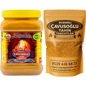 Bozkırlı Çavuşoğlu Odun Ateşinde Kavrulmuş Kepeksiz Bozkır Tahini 930 gr + Odun Ateşinde Kavrulmuş Susam 1000 gr