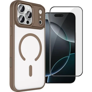 iPhone 17 Pro Max Kılıf Krom Armor Manyetik Şarj Kapak + Tam Kapatan Ekran Koruyucu