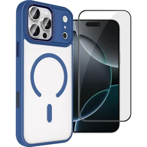 iPhone 17 Pro Max Kılıf Krom Armor Manyetik Şarj Kapak + Tam Kapatan Ekran Koruyucu