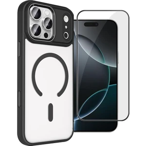 iPhone 17 Pro Max Kılıf Krom Armor Manyetik Şarj Kapak + Tam Kapatan Ekran Koruyucu