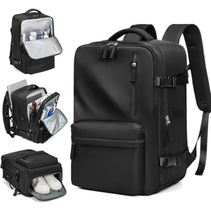 Su Geçirmez 16" Inç 39L Ayakkabı Bölmeli Seyahat Sırt Çantası - Laptop Bölmeli, USB Şarj Girişli