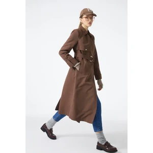 Gömlek Yaka Kemerli Kol Detaylı Trençkot